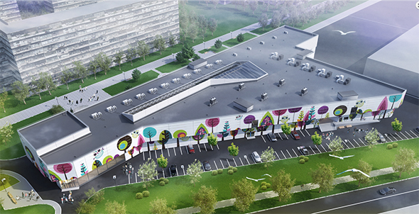 Вид на ТРЦ с высоты птичьего полета