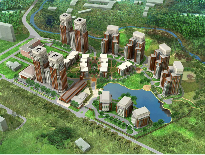 Проект. Так должен был выглядеть квартал на берегу. Но строить там нельзя