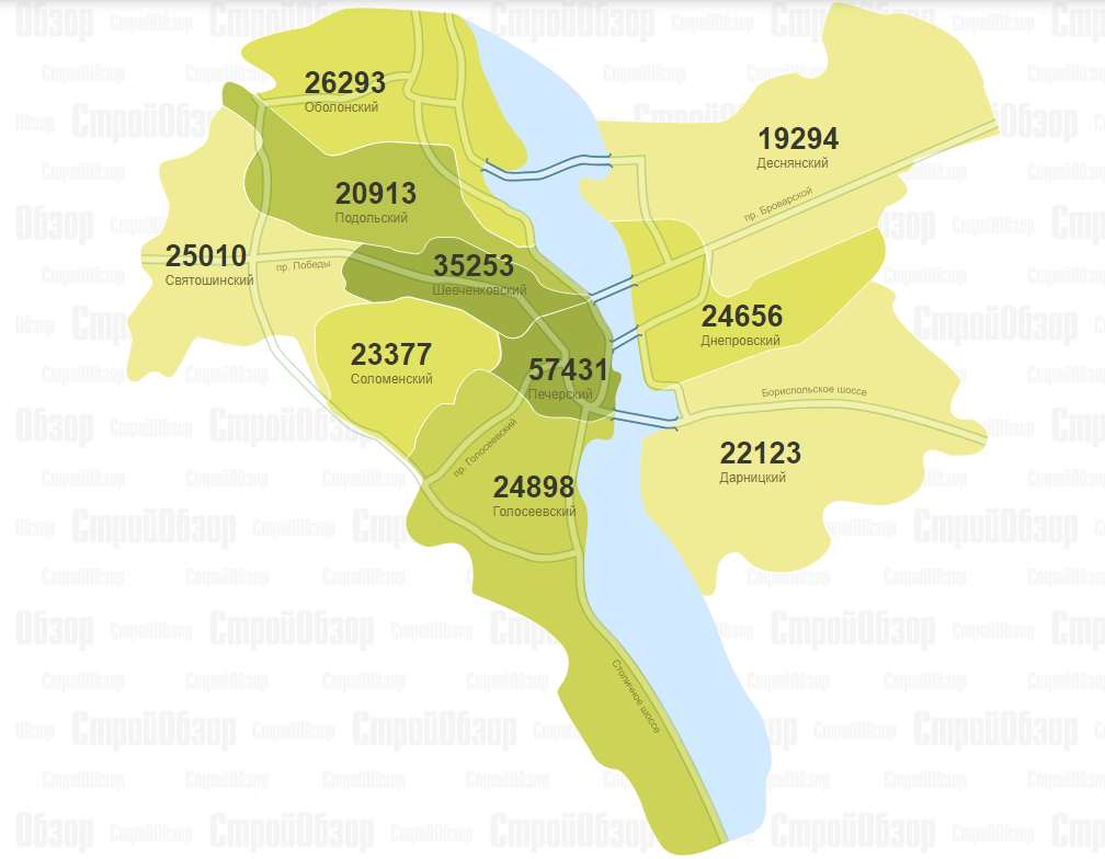 Шевченковский район киева карта