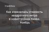 Стоимость кв.м.  Киеве в зависимости от класса новостройки