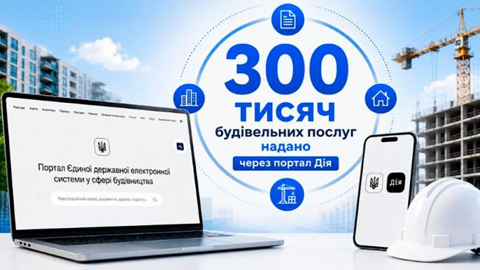 Будівельні послуги без черг через Дію їх уже отримали 300 тисяч разів